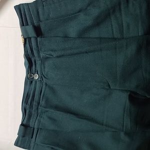 Vintage Green Wool Women's Trousers